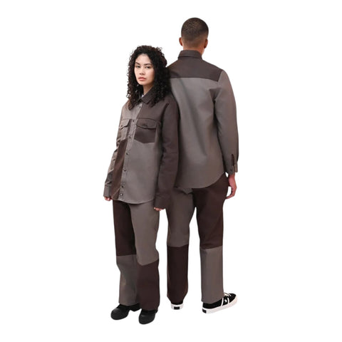 Dickies Shirt 847 Brooklyn Colour Block - Choc/Taupe
