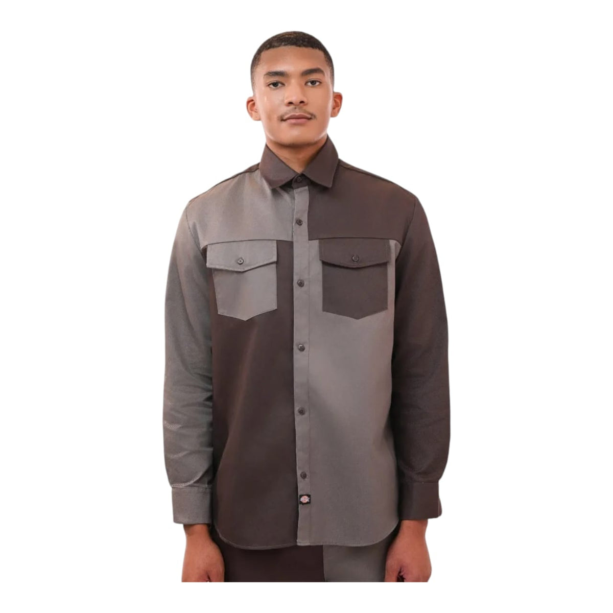 Dickies Shirt 847 Brooklyn Colour Block - Choc/Taupe