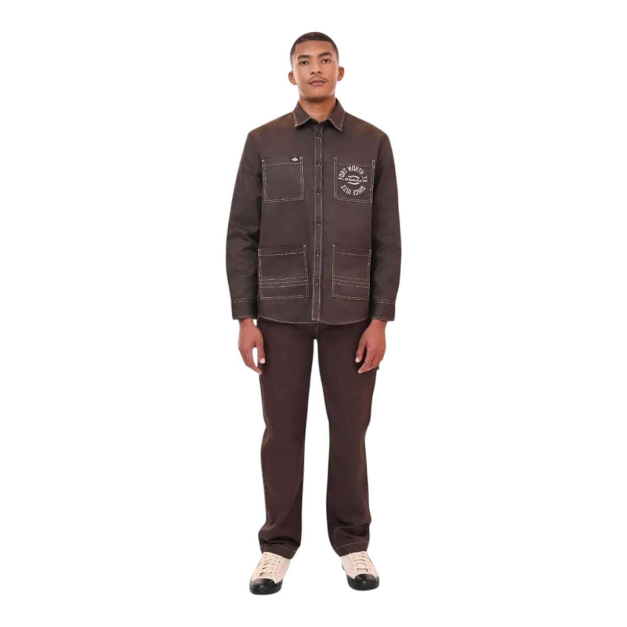 Dickies Shirt Logan LS Carpenter - Chocolate