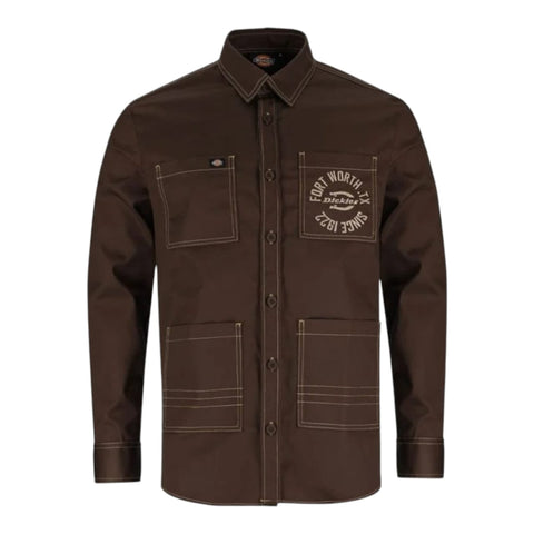 Dickies Shirt Logan LS Carpenter - Chocolate