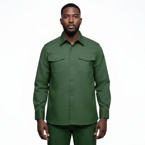 Dickies Men's Long Sleeve Work Shirt – Forest Green