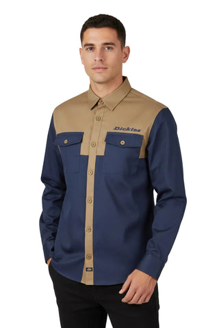 Dickies Tyler Two Tone Shirt – Navy and Khaki