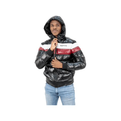 Cutty Sterling Puffer Jacket Black/Red