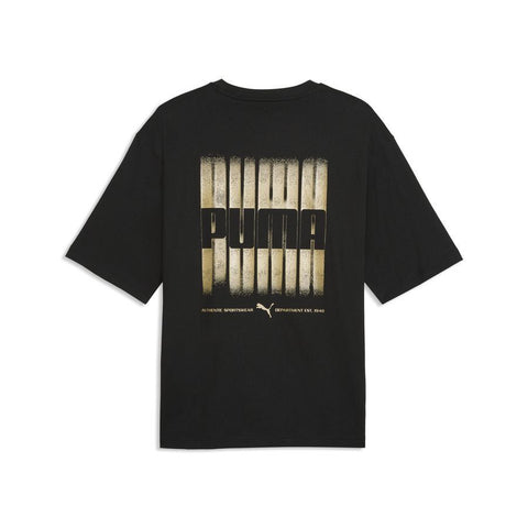 Puma T-Shirt Graphics Boxy Foil Black/Gold