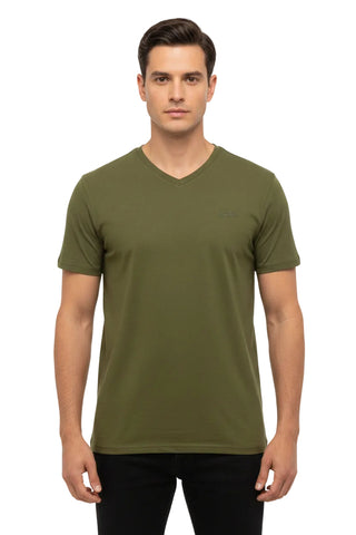 Vialli Vneck T Shirt Bold Olive