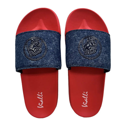 Vialli Seagar Slide Sandal – Red | Men’s Casual Slip-On Sandal