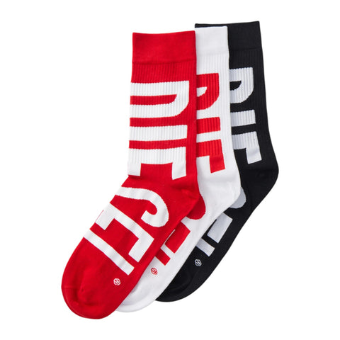 Diesel Skm-Ray-Threepack Socks - Black/White/Red