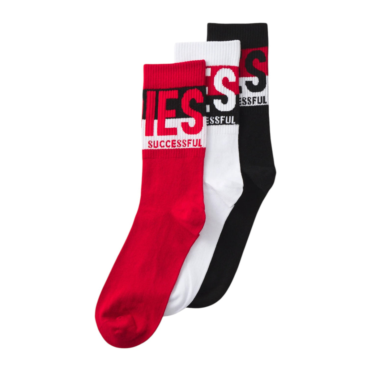 Diesel Skm-Ray 3 Pack Logo Socks - Black/White/Red