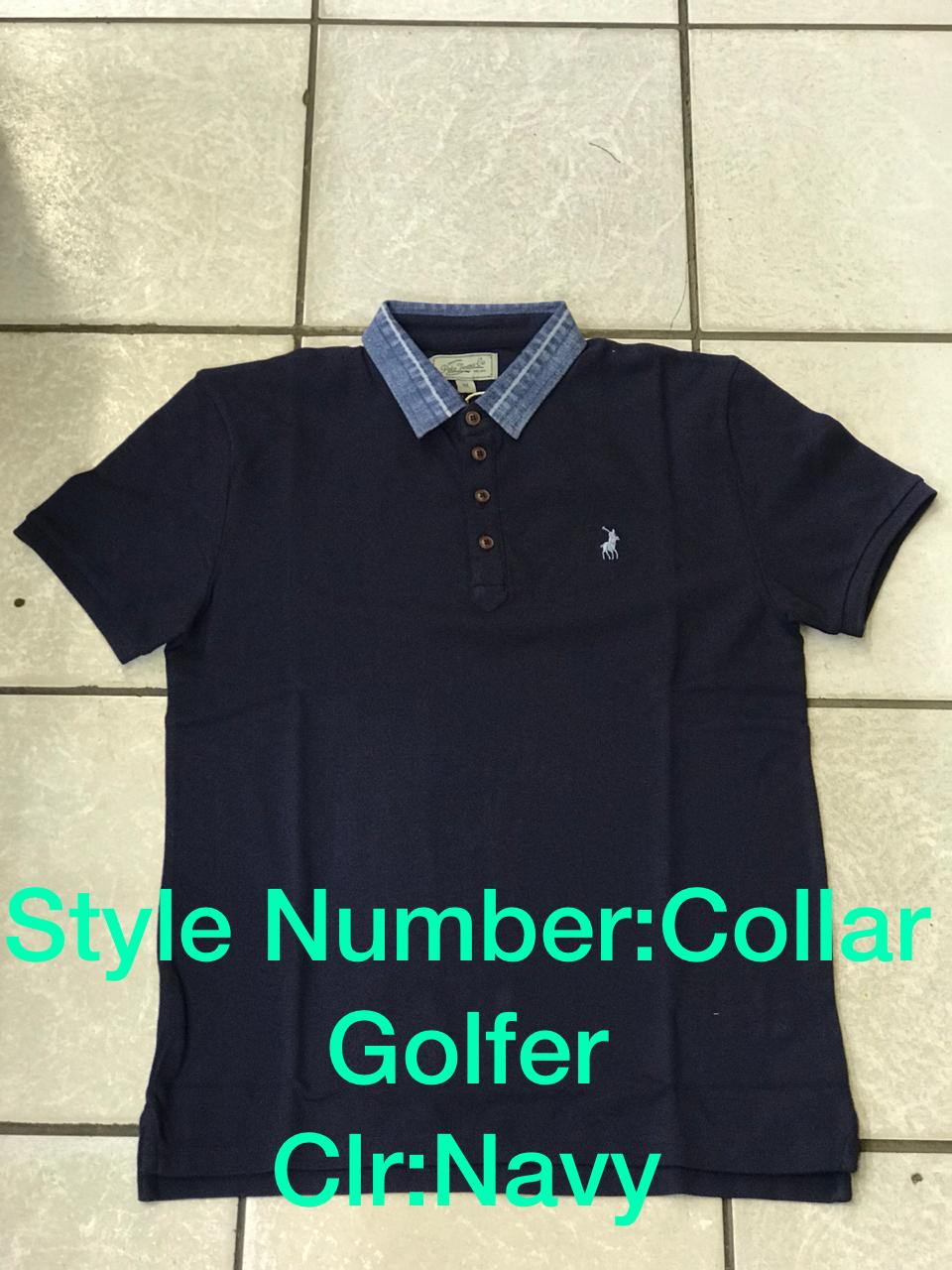 Polo Golfer Denim Collar Navy