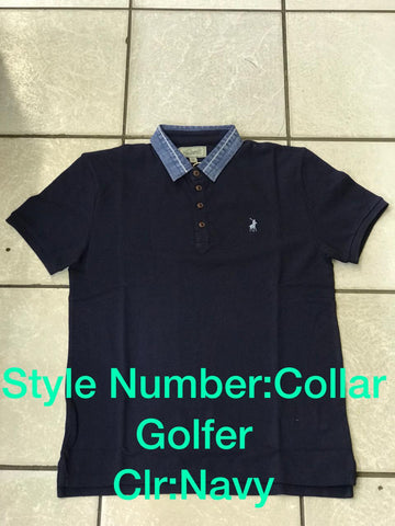 Polo Golfer Denim Collar Navy