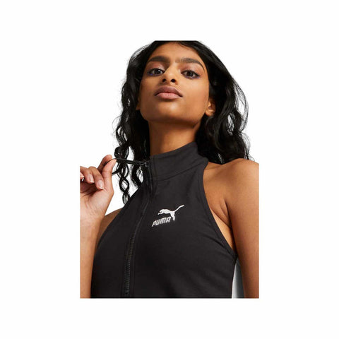 Puma Dress T7 Half Zip Mock Neck Black/White