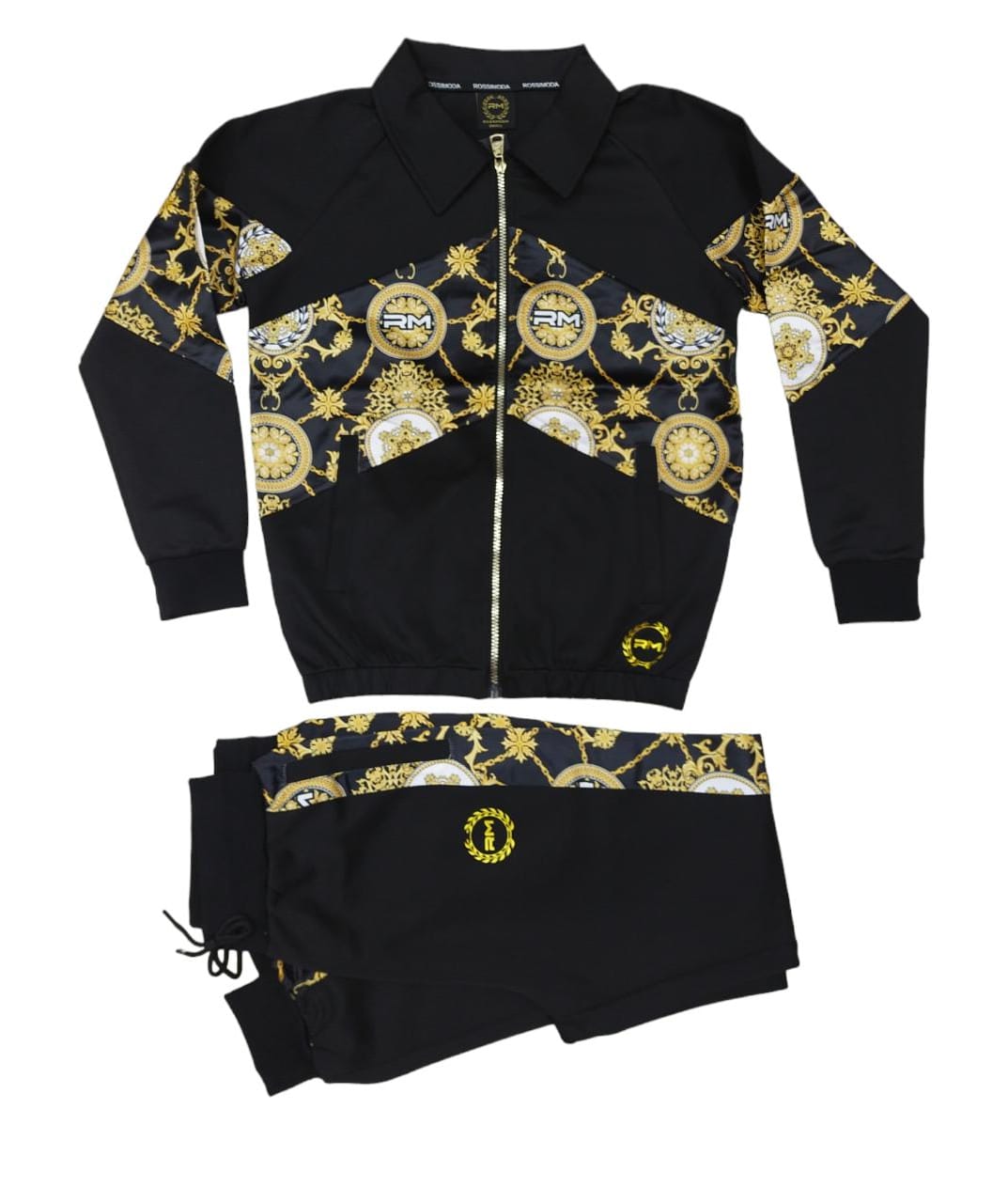 Rossimoda Tracksuit Floreale Black And Gold
