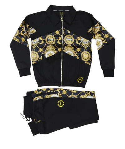 Rossimoda Tracksuit Floreale Black And Gold
