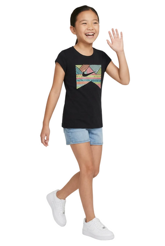 Nike Girls T-Shirt Shiney Lines Black