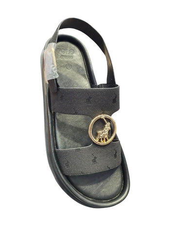 Polo Ladies Sandals Jacquard Moulded Trim Black