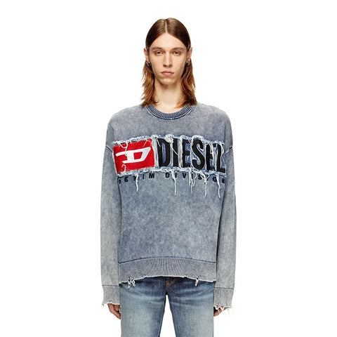 Diesel Knitwear K-Fronzi Logo Patch Blue