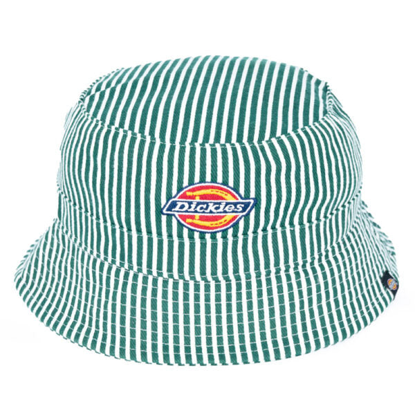Dickies Hickory Stripe Bucket Hat – Green/White