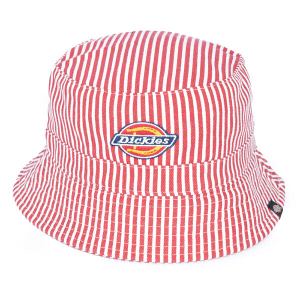 Dickies Hickory Stripe Bucket Hat – Red/White