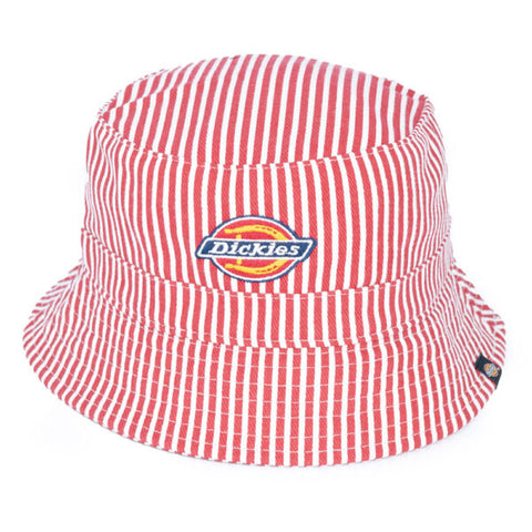 Dickies Hickory Stripe Bucket Hat – Red/White