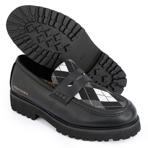 Jonathan D Penny Argile Mens Black Loafers