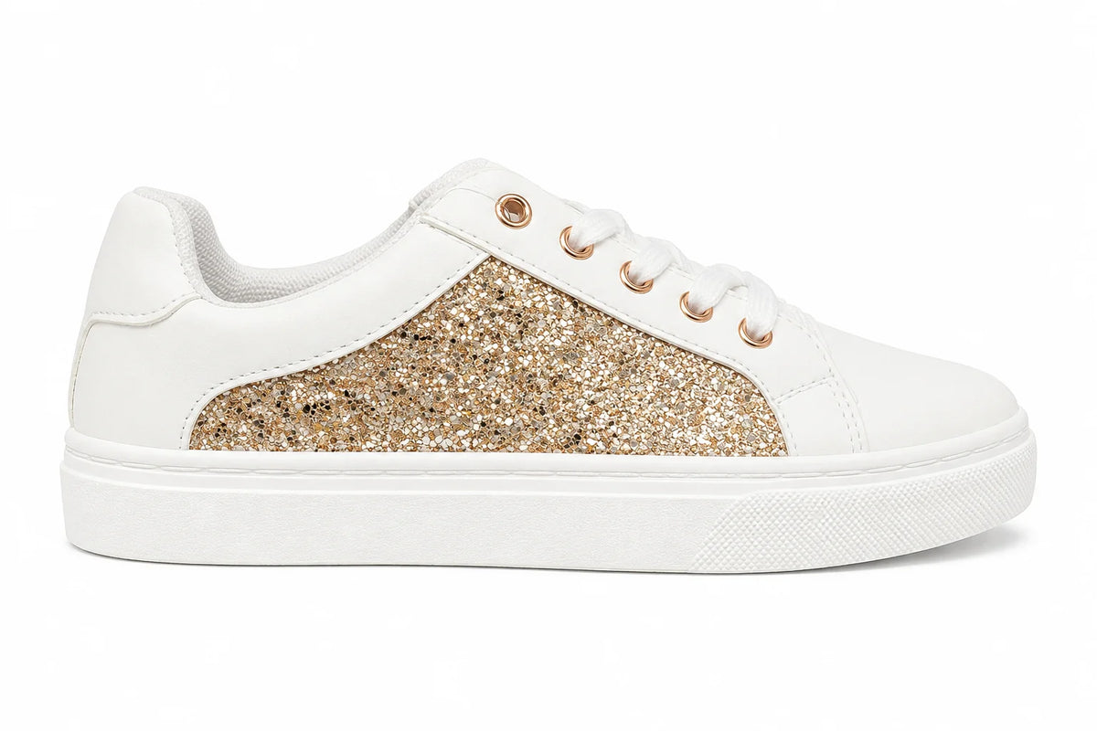 Pierre Cardin Kids Sneaker Taylor Glitter White And Rose