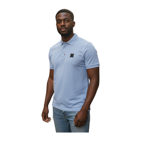 Polo Men’s Active Badge Short Sleeve Golfer – Blue Polo Shirt