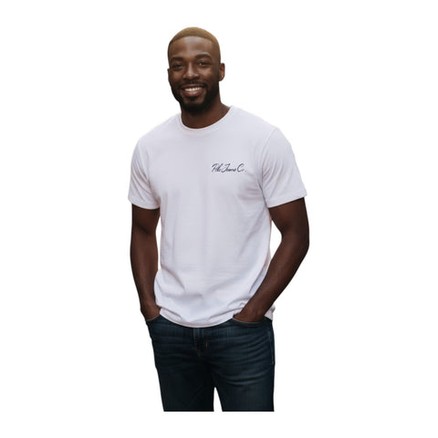 Polo Mens PJC SS Cursive Logo Tee – White Classic Boxy Fit T-Shirt
