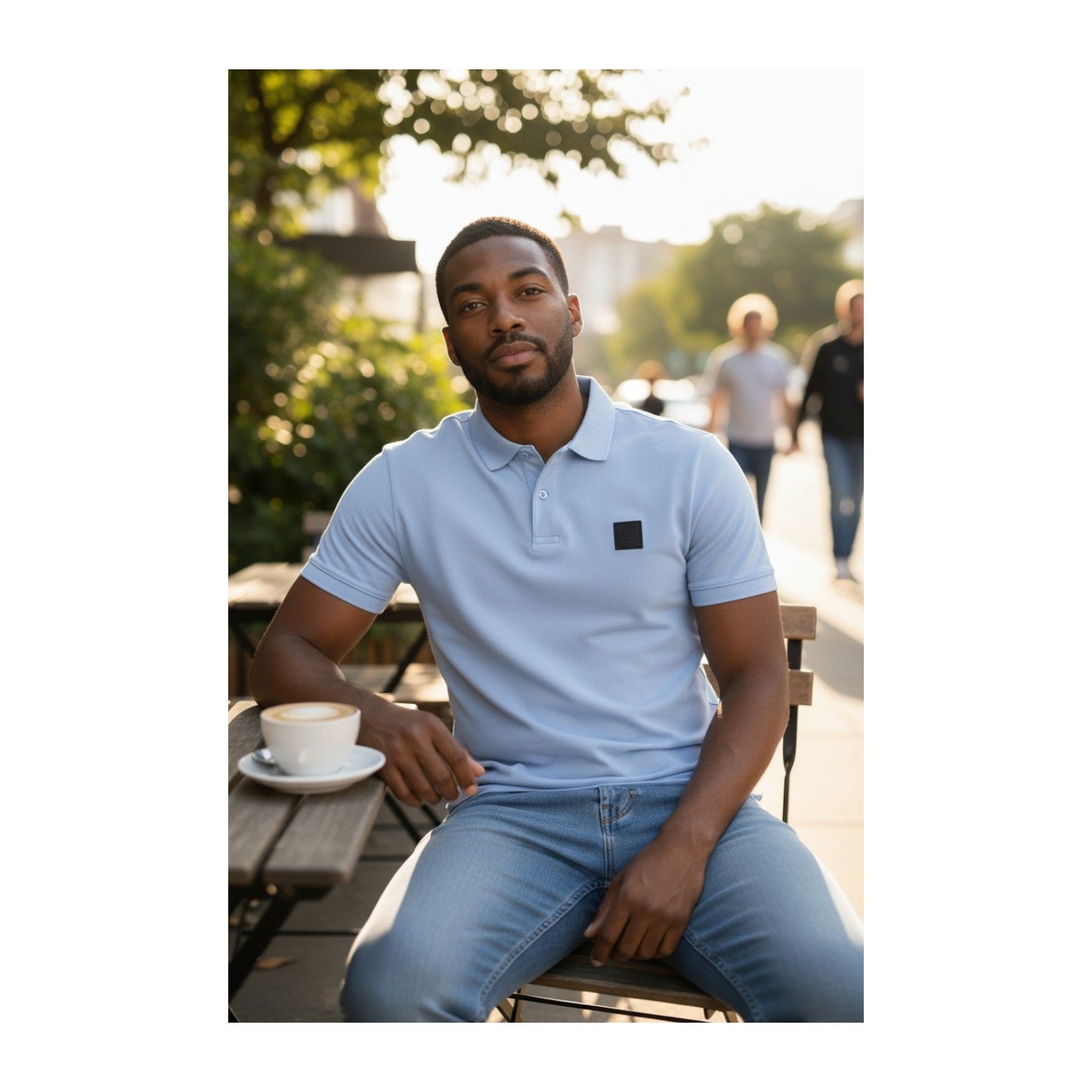 Polo Men’s Active Badge Short Sleeve Golfer – Blue Polo Shirt