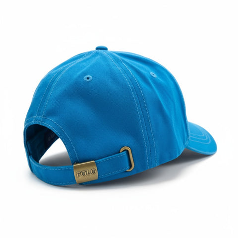 Polo 6 Panel Structured Peak Cap Blue – Adjustable Baseball Cap