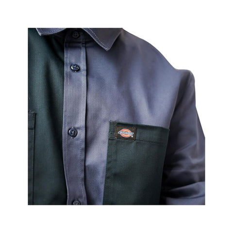 Dickies Brookfield Colour Block LS Shirt Navy/Airforce