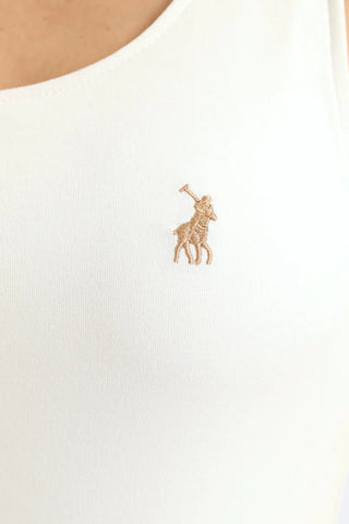 Polo T-Shirt Ladies Sleeveless Emma Soft Tank Off White