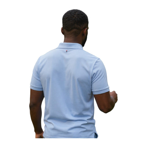 Polo Men’s Active Badge Short Sleeve Golfer – Blue Polo Shirt