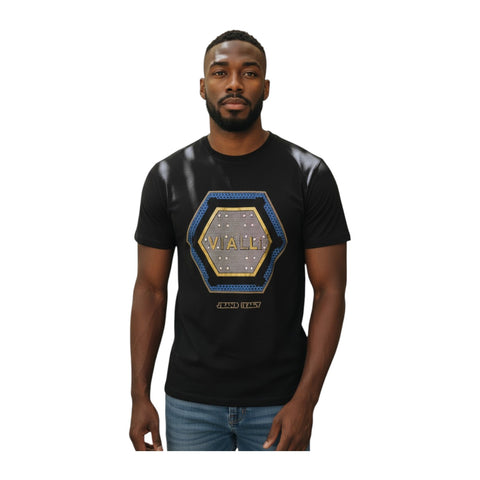 Vialli Ladder Black Men’s T‑Shirt – Premium Vialli Jeans Tee