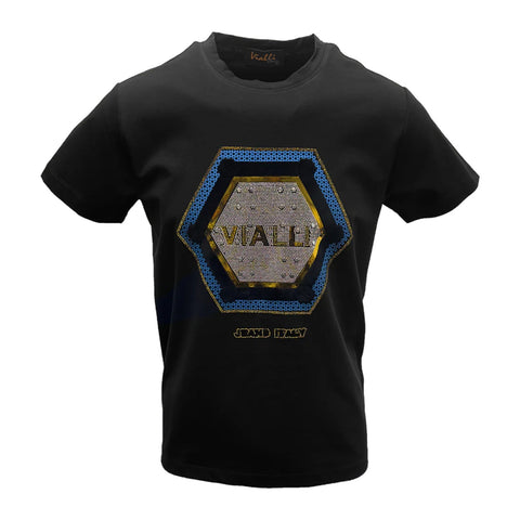 Vialli Ladder Black Men’s T‑Shirt – Premium Vialli Jeans Tee