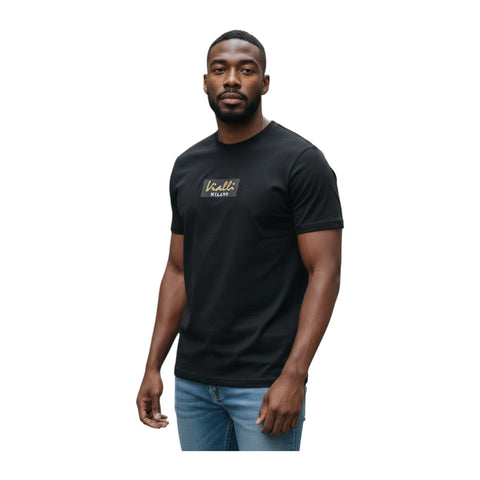 Vialli Lagos Black Men’s T-Shirt – Premium Cotton Vialli Tee