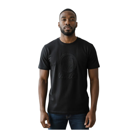 Vialli Lakra Black Men’s T-Shirt – Stretch Cotton Blend Tee
