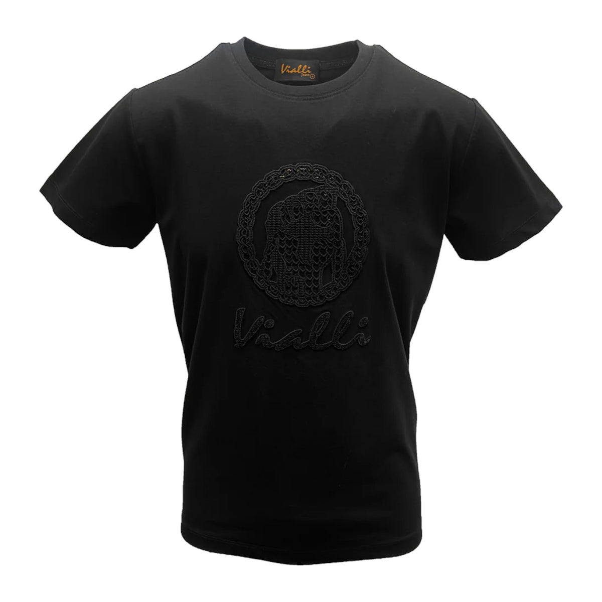 Vialli Lakra Black Men’s T-Shirt – Stretch Cotton Blend Tee