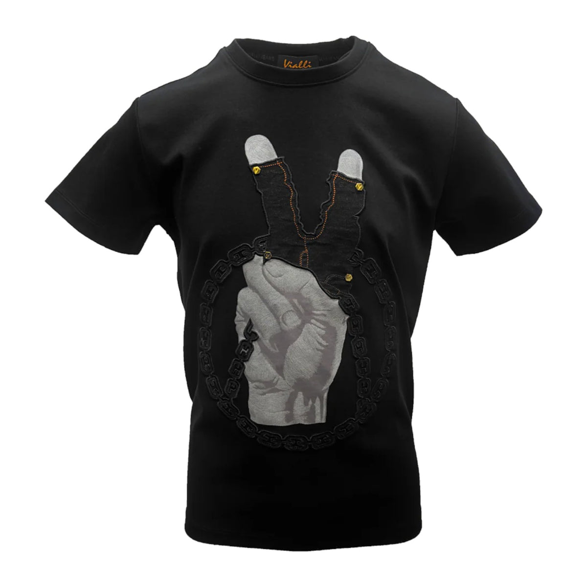 Vialli Lavaza Black Men’s T‑Shirt – Premium Cotton Tee