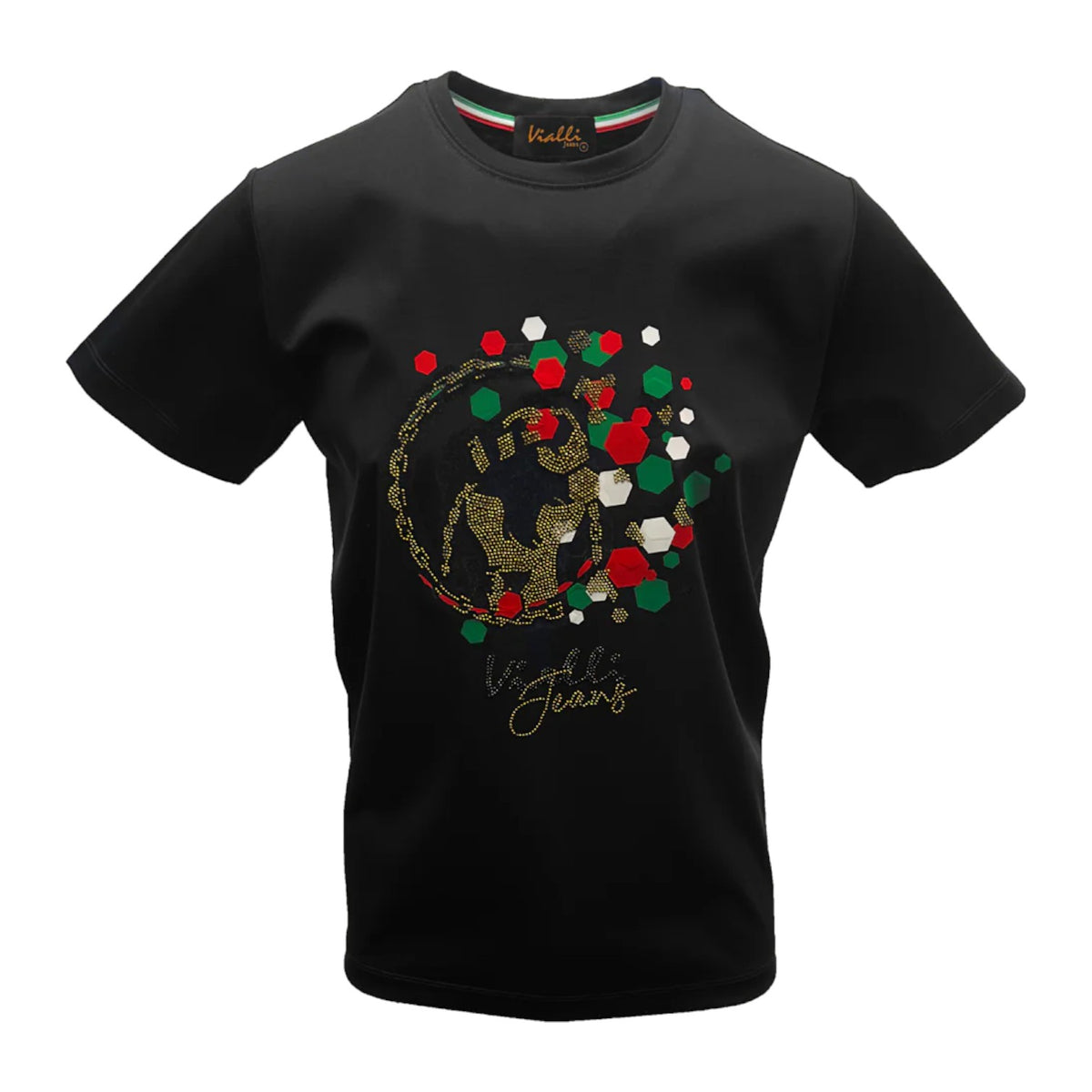 Vialli Lotsz Black Men’s T‑Shirt – Premium Cotton Streetwear Tee