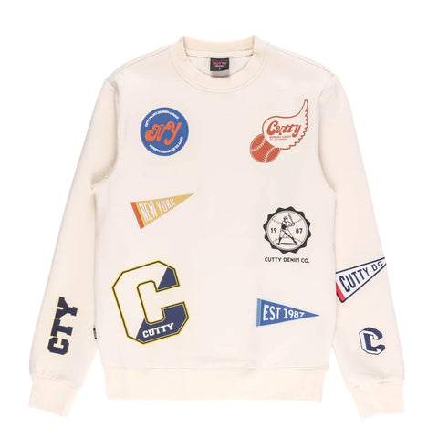 Cutty Beam Patchwork Crew Neck Sweater