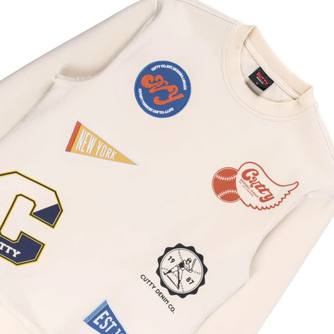 Cutty Beam Patchwork Crew Neck Sweater