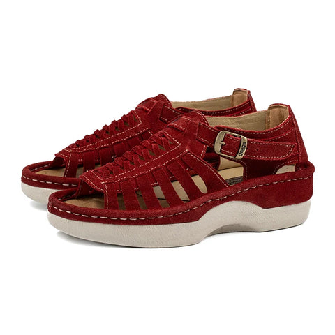 Ladies Omega Kgosi Red Suede Sandals ; Liyana