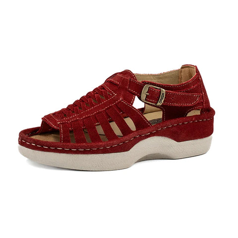 Ladies Omega Kgosi Red Suede Sandals ; Liyana