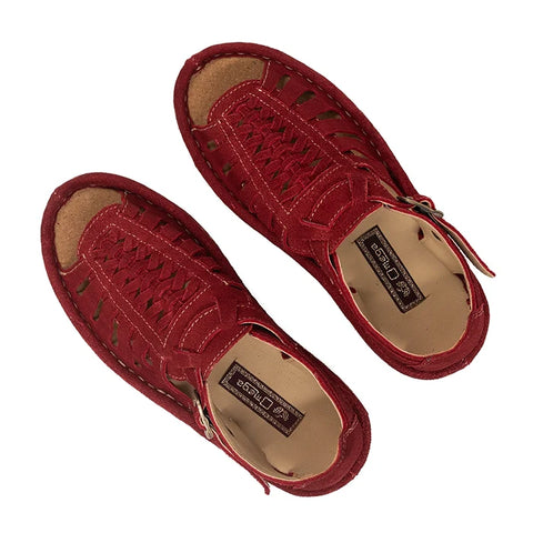 Ladies Omega Kgosi Red Suede Sandals ; Liyana