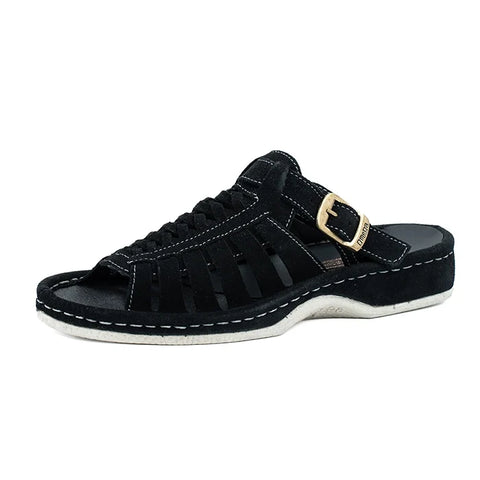 Omega Sandals Midrid Suede Black