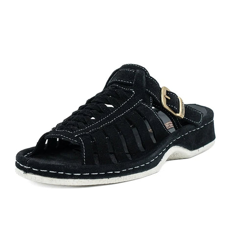 Omega Sandals Midrid Suede Black