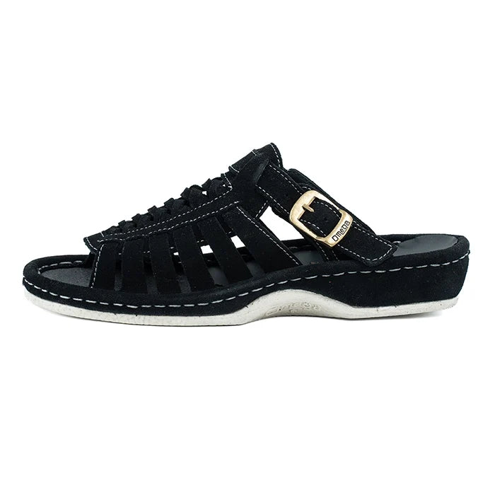 Omega Sandals Midrid Suede Black