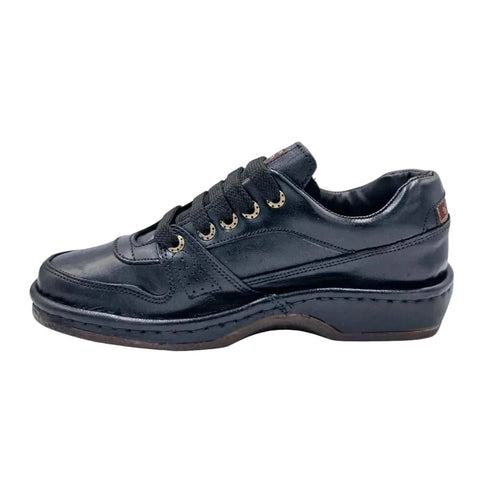 Omega Croc Leather Lace-Up Shoes/Sandles Natan Black