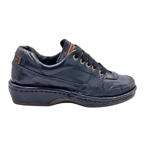 Omega Croc Leather Lace-Up Shoes/Sandles Natan Black