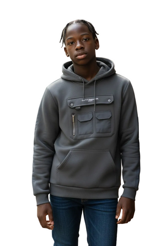 Cutty Sweattop Hoody Perez Steel Blue